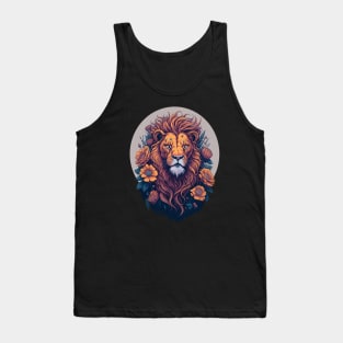 Floral Bloom Lion King Vintage Classic Style Tank Top